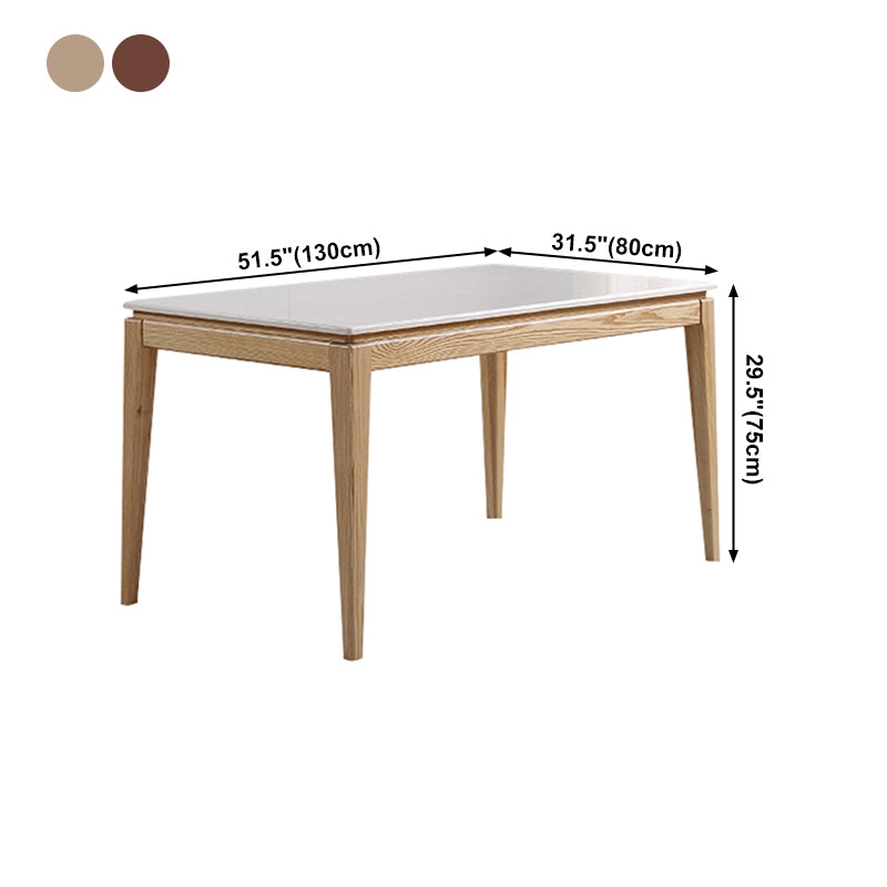 Table à manger rectangulaire du milieu du siècle, table en marbre avec base à 4 pieds pour la maison