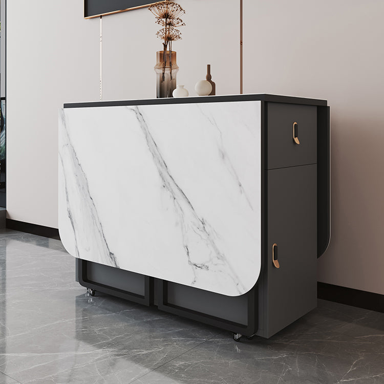 Foldable Sintered Stone Top Table Rectangle Extendable Table