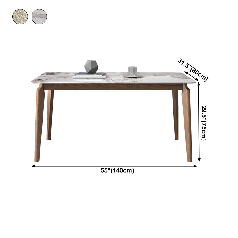 Sintered Stone Top Rechtecktisch mittelalterlich moderner Küchentisch mit 4 Beinen