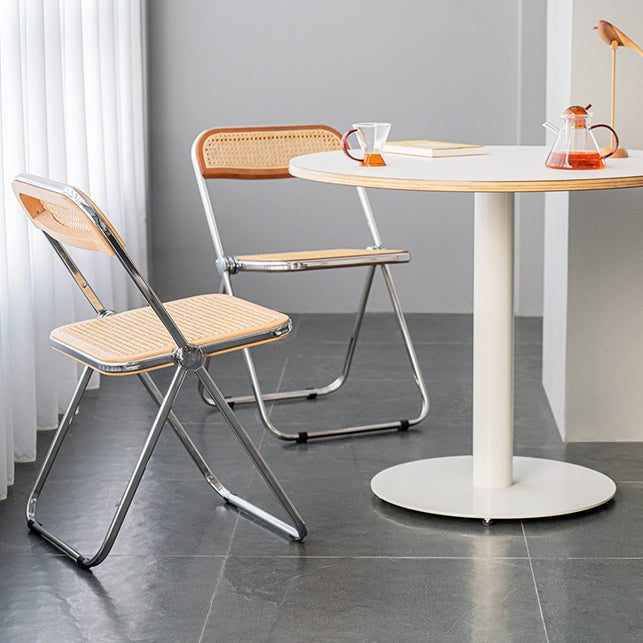 Eigentijdse vaste houten eettafel enkelvoudige voetstuk ronde tafel voor thuis