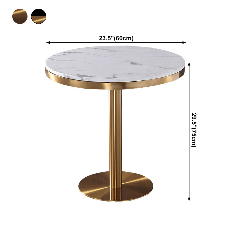 Marble Dining Table Luxury Style Single Pedestal Round Table for Dining Room