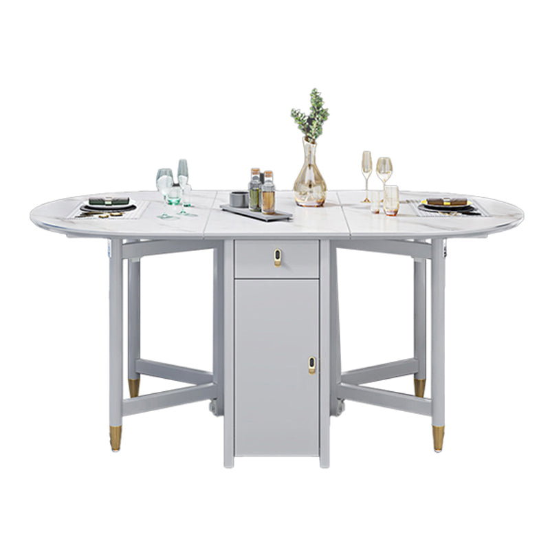 Contemporary Oval Dining Table White Dining Table with 4 Legs