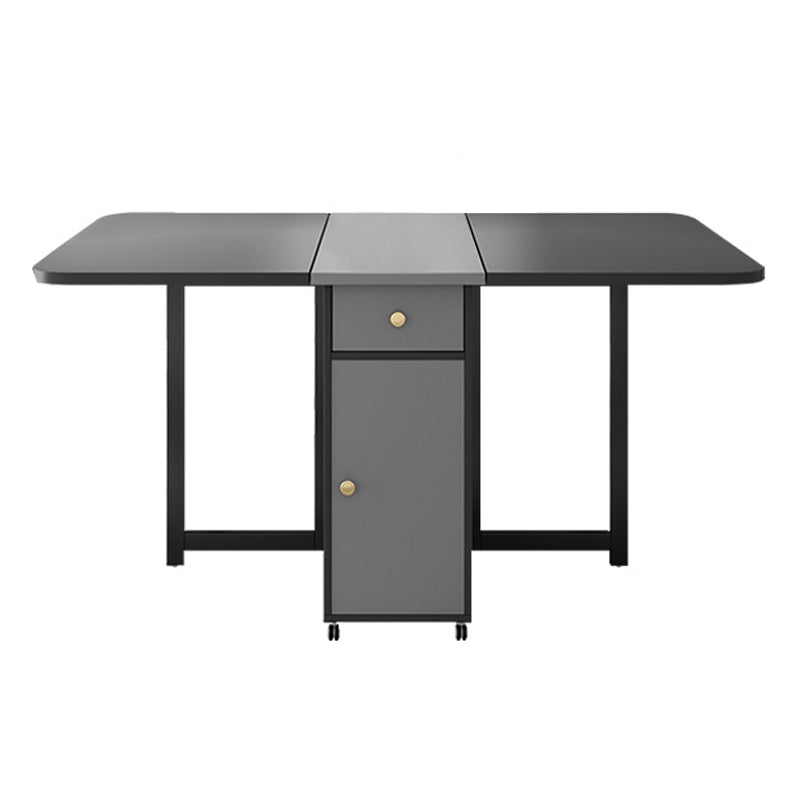 Mid-Century Modern Rectangle Dining Table Drop-Leaf Table with Ash Solid Wood Base,59"L x 29.1"H