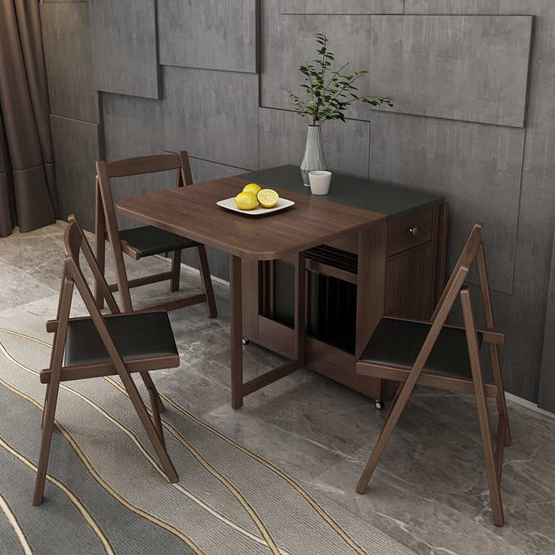 Tavolo da pranzo moderno del rettangolo moderno di metà secolo con base in legno massiccio, 59 "l x 29.1" h