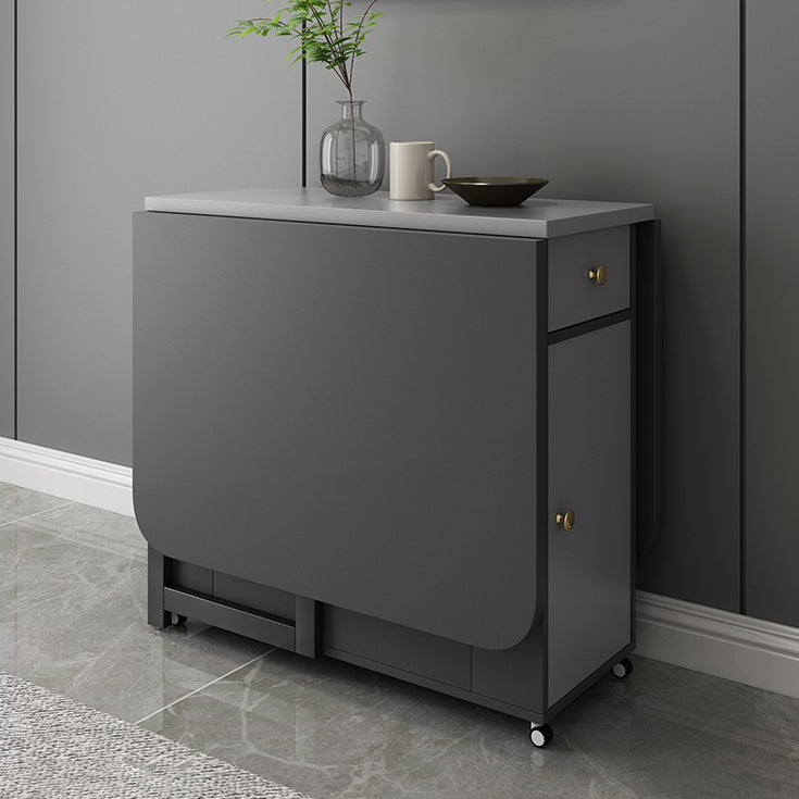 Tavolo da pranzo moderno del rettangolo moderno di metà secolo con base in legno massiccio, 59 "l x 29.1" h