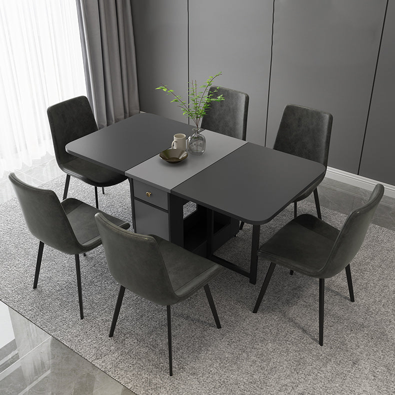 Tavolo da pranzo moderno del rettangolo moderno di metà secolo con base in legno massiccio, 59 "l x 29.1" h