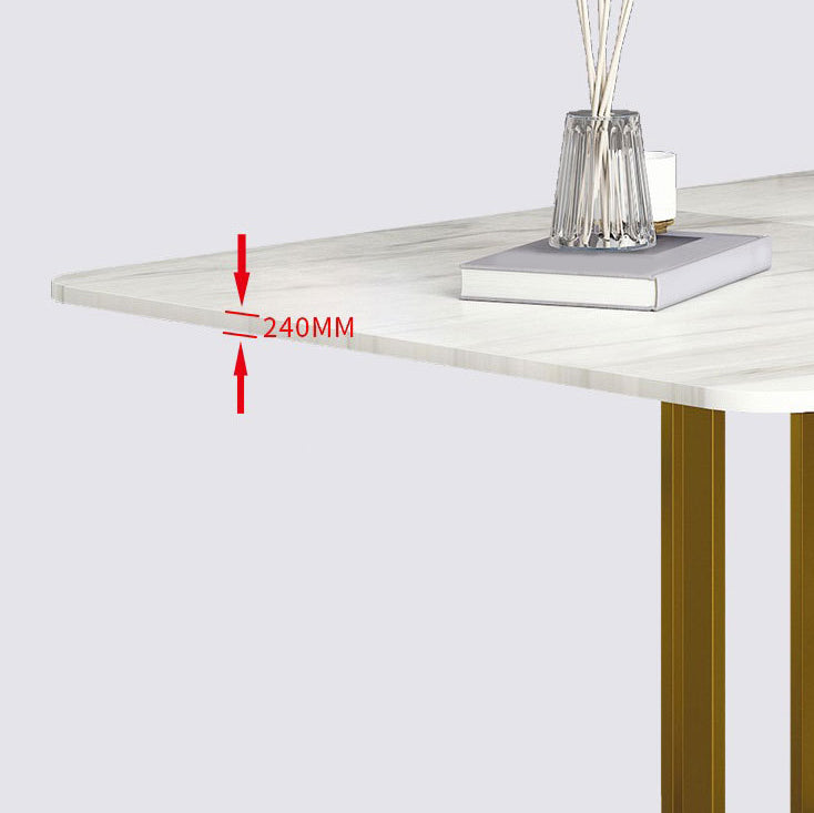 Contemporary Rectangle Dining Room Table Sintered Stone Drop-Leaf Table,59"L x 28.7"H