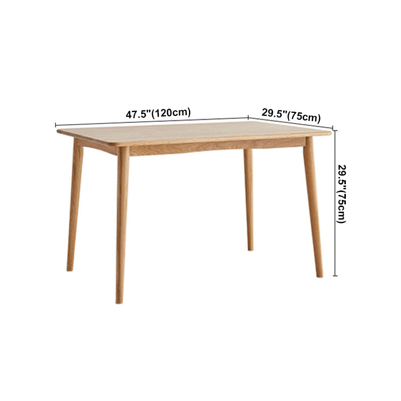 Moderne eiken houten tafel in de natuur rechthoekige eettafel met houten basis en 4 poten