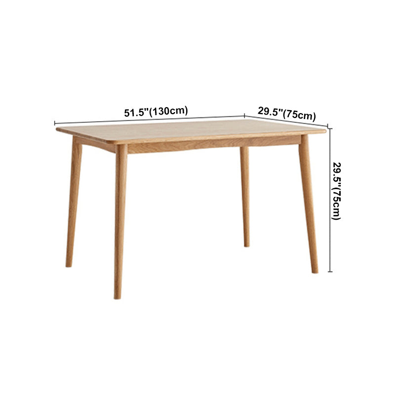 Moderne eiken houten tafel in de natuur rechthoekige eettafel met houten basis en 4 poten