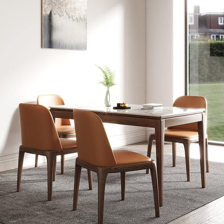 Rechthoek gesinterde steen witte eettafel Vintage 4 poten tafel voor eetkamer