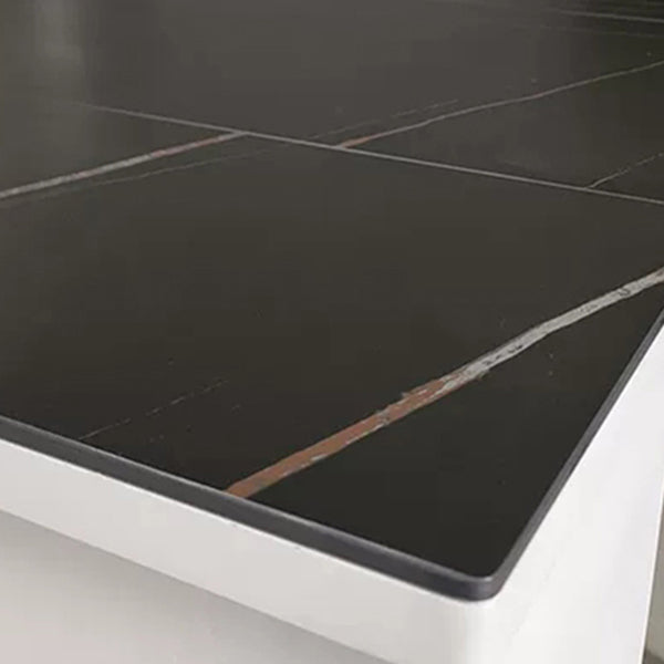 73'' Artificial Foldable Dining Table Extendable Rectangle Table with 5 Legs