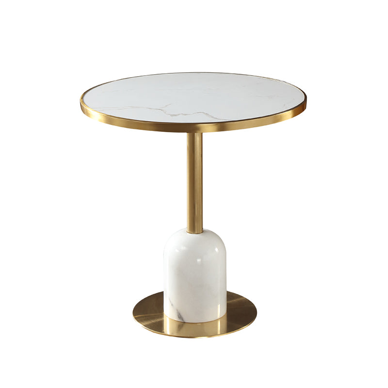 Round Stone Dining Table Traditional Luxury Dining Room Collection with Pedestal Base