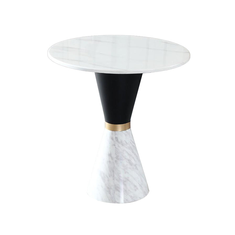 Round Stone Dining Table Traditional Luxury Dining Room Collection with Pedestal Base