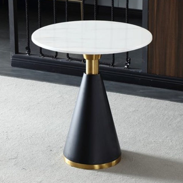 Round Stone Dining Table Traditional Luxury Dining Room Collection with Pedestal Base