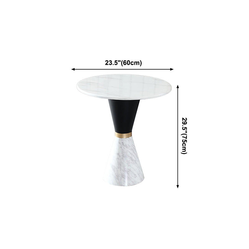 Round Stone Dining Table Traditional Luxury Dining Room Collection with Pedestal Base