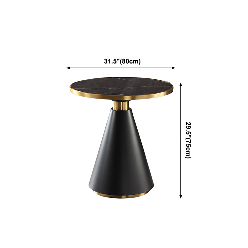 Round Stone Dining Table Traditional Luxury Dining Room Collection with Pedestal Base