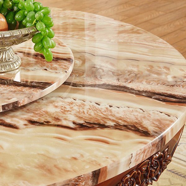 51.18'' Vitoria Round Shape Table Kitchen Dining Table with Pedestal Base