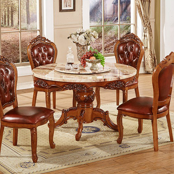 51.18'' Vitoria Round Shape Table Kitchen Dining Table with Pedestal Base