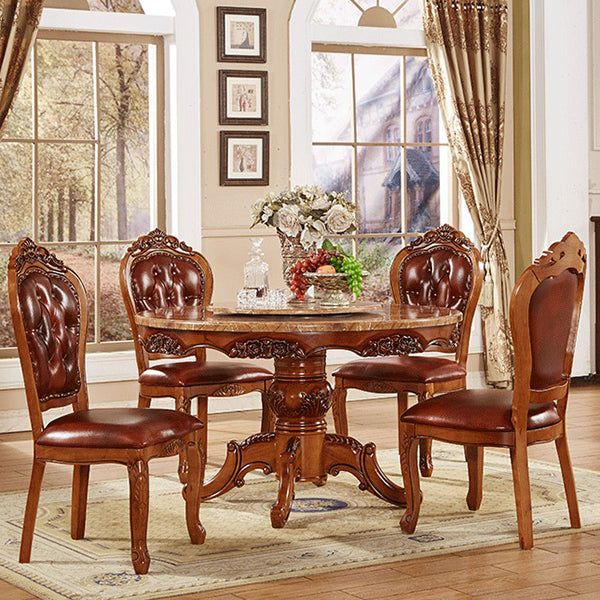 51.18'' Vitoria Round Shape Table Kitchen Dining Table with Pedestal Base