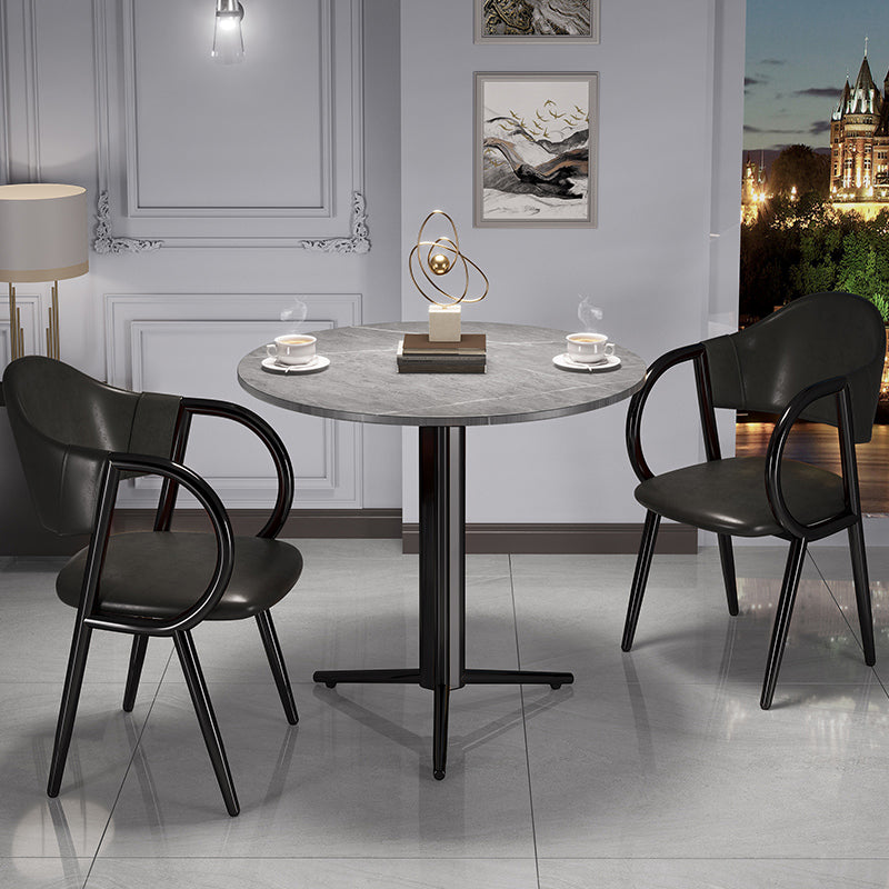 Stone Dining Table Traditional Luxury Dining Site Table with Tripod Base