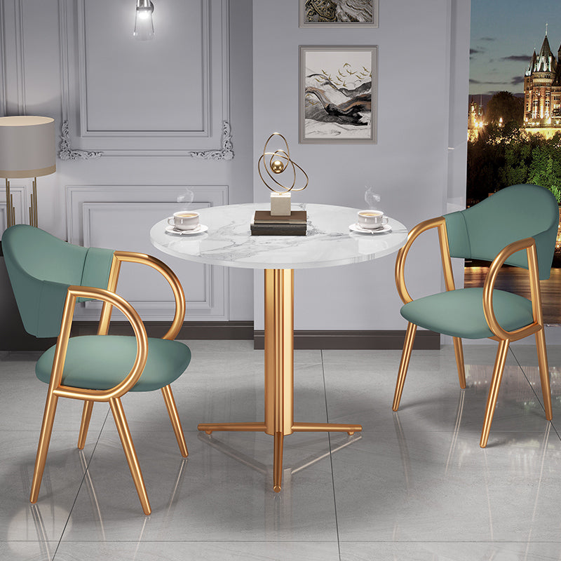Stone Dining Table Traditional Luxury Dining Site Table with Tripod Base