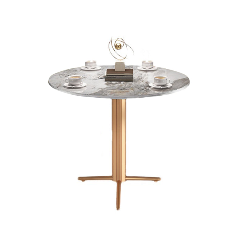 Stone Dining Table Traditional Luxury Dining Site Table with Tripod Base
