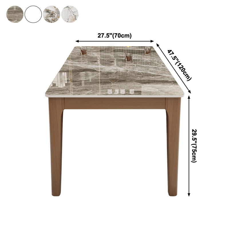 Rectangle Dining Site Table Midcentury Style Stone Dinner Room Kitchen Table