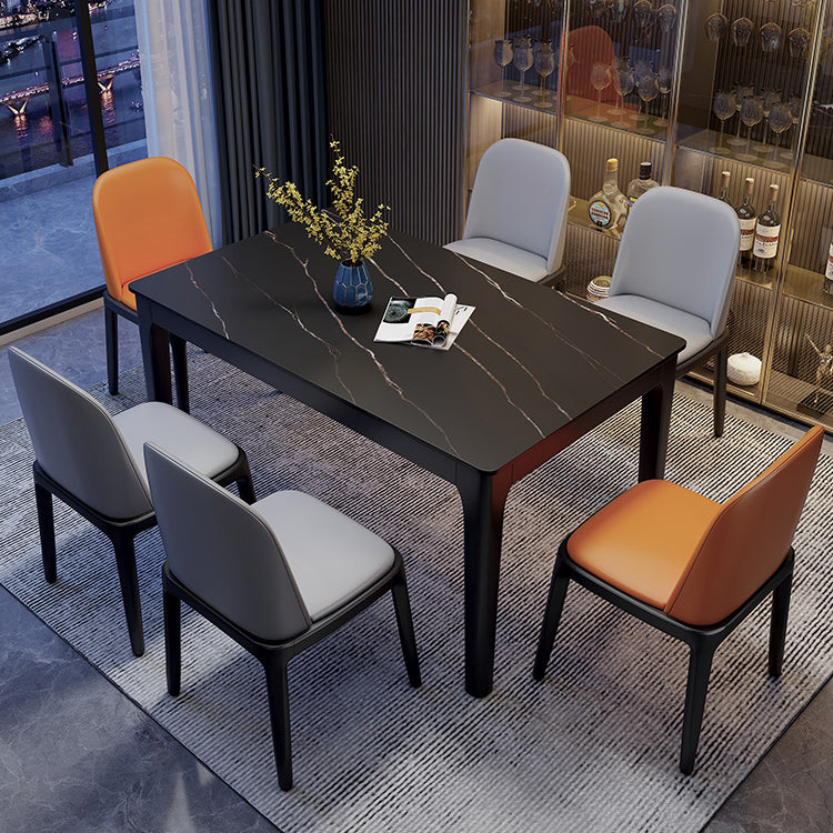 Rectangle Dining Site Table Midcentury Style Stone Dining Room Collection for Indoor