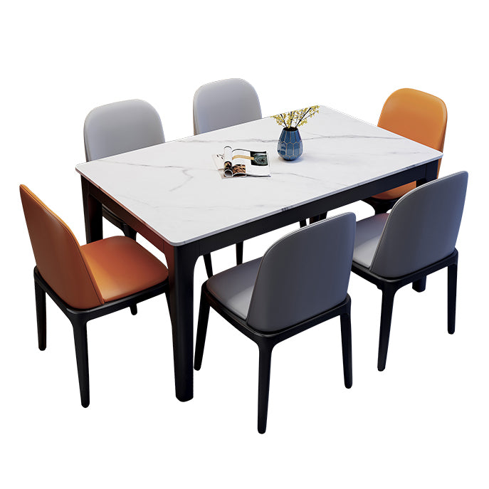 Rectangle Dining Site Table Midcentury Style Stone Dining Room Collection for Indoor
