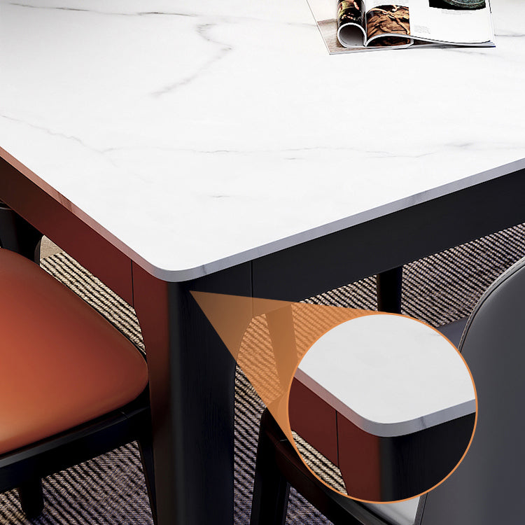Rectangle Dining Site Table Midcentury Style Stone Dining Room Collection for Indoor