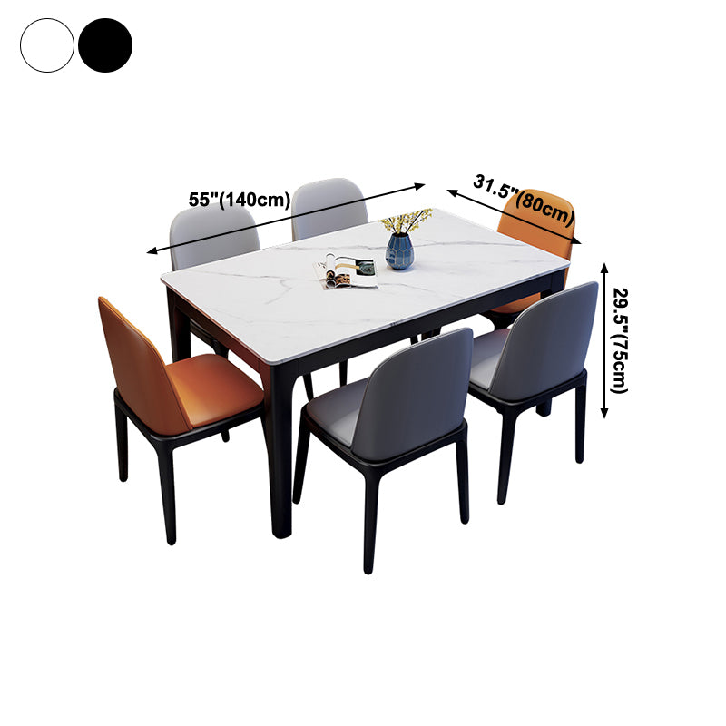 Rectangle Dining Site Table Midcentury Style Stone Dining Room Collection for Indoor