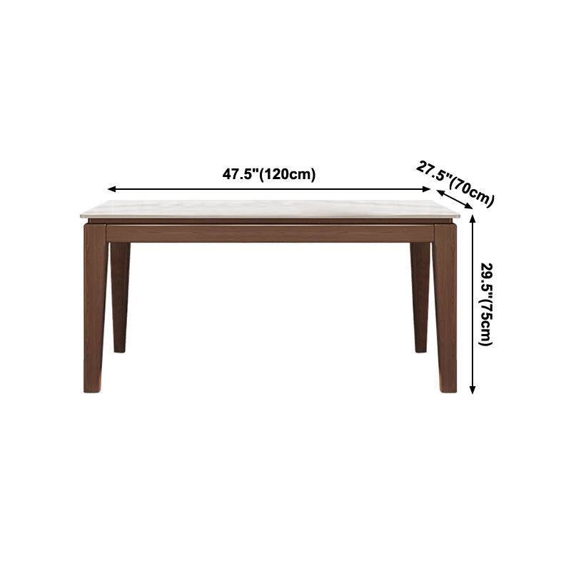 Moderne moderne eettafel uit het midden van de eeuw gesinterde stenen top eettafel met houten basis voor keuken
