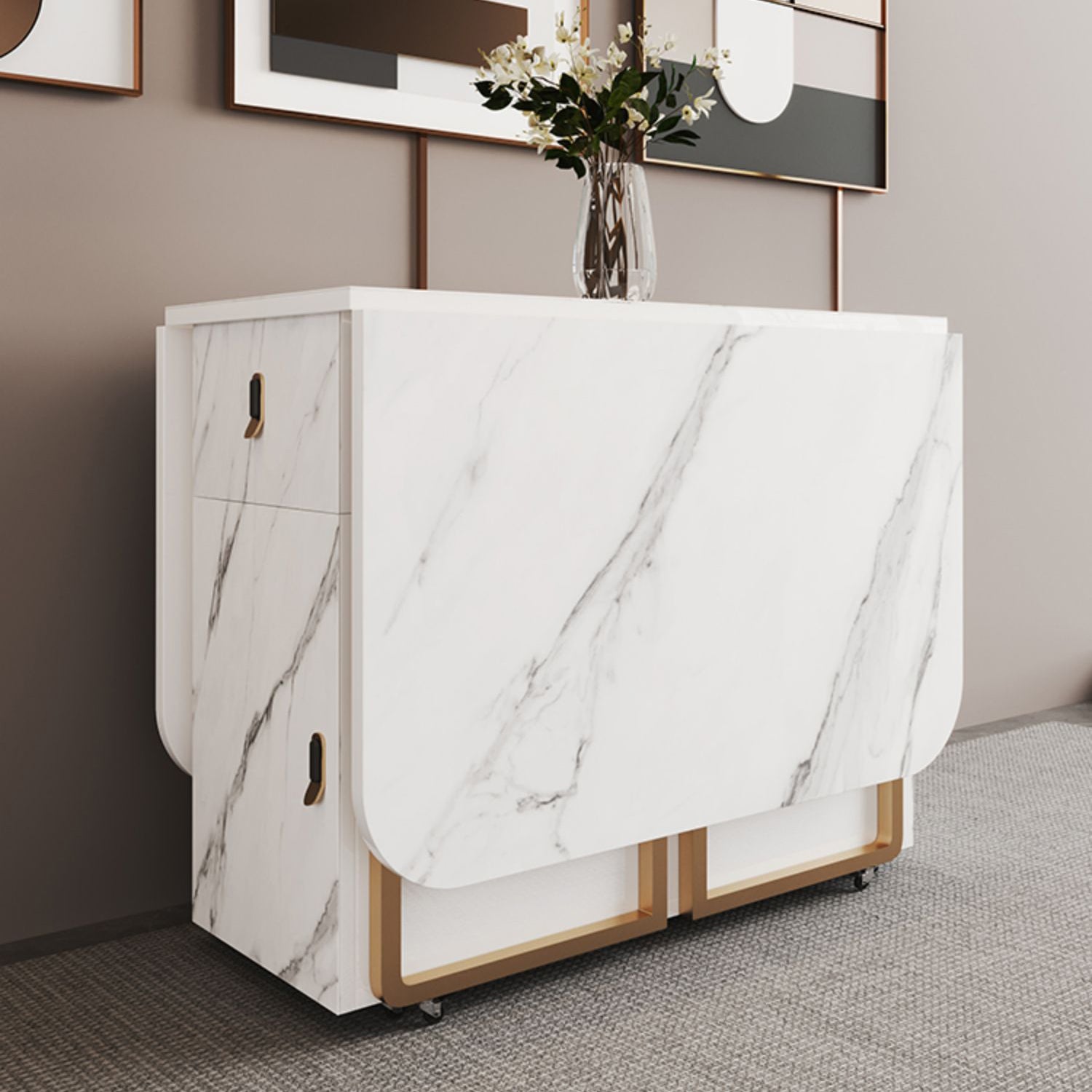 Eigentijdse stijl rechthoek eettafel vouwen eetkamer huismeubilair