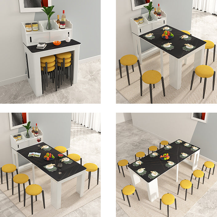Contemporary Dining Table Rectangle Folding Dining Site Table,19.7"L x 31.5"W x 29.5"H