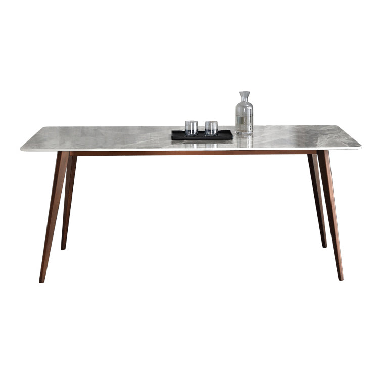 Mid-Century Modern Sintered Stone Table 4 Legs Rectangle Table for Home