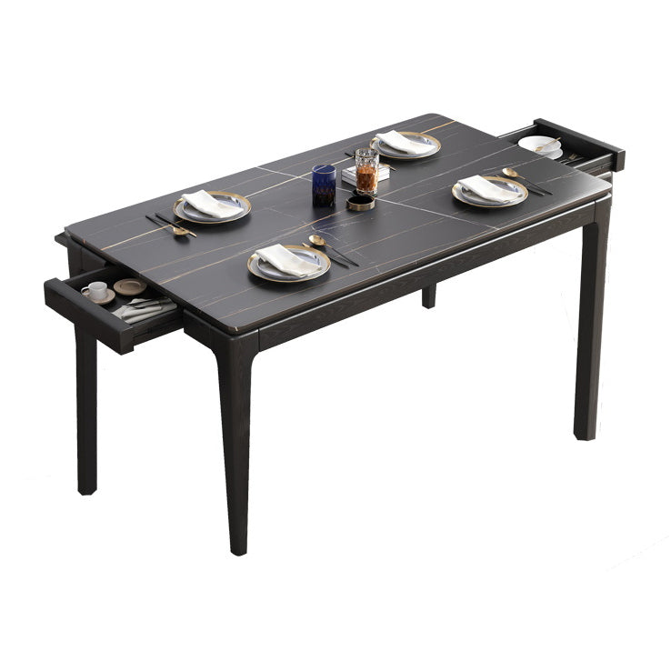 Stone Dining Site Table Midcentury Style Rectangle Dining Table for Kitchen Home