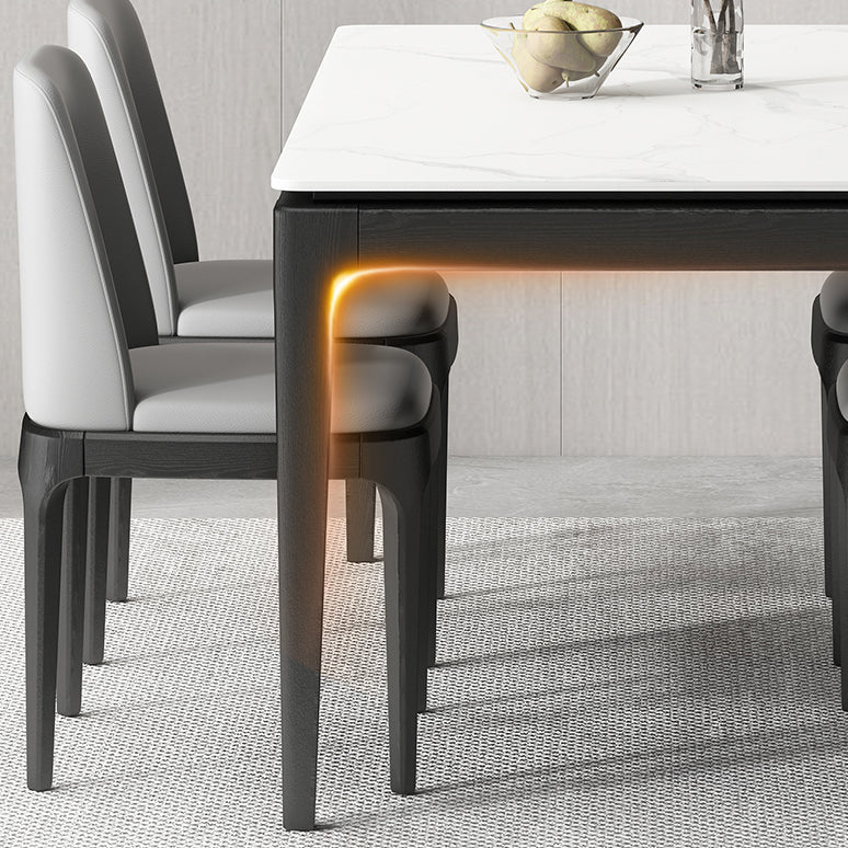 Stone Dining Site Table Midcentury Style Rectangle Dining Table for Kitchen Home