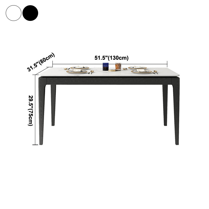 Stone Dining Site Table Midcentury Style Rectangle Dining Table for Kitchen Home