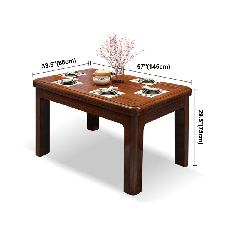 Solid Wood Mid-Century Modern Table Wood Top Table for Dining Room