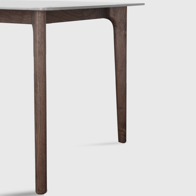 Rectangle Sintered Stone Dining Table Grey Stone Top Table with 4 Legs