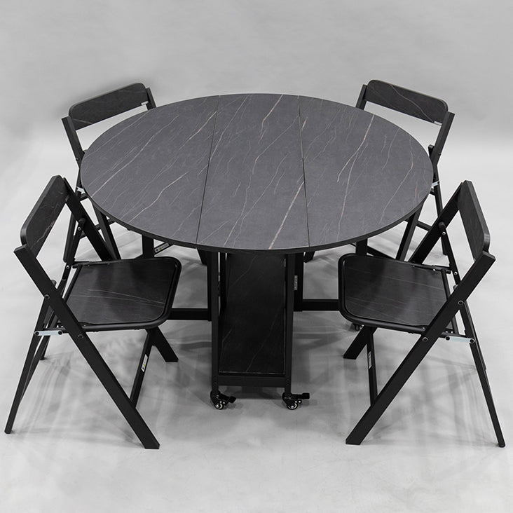 Mesa de comedor redonda Mesa base de caballete de estilo de mediados de siglo para el comedor