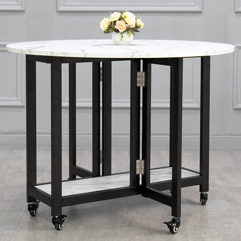 Mesa de comedor redonda Mesa base de caballete de estilo de mediados de siglo para el comedor