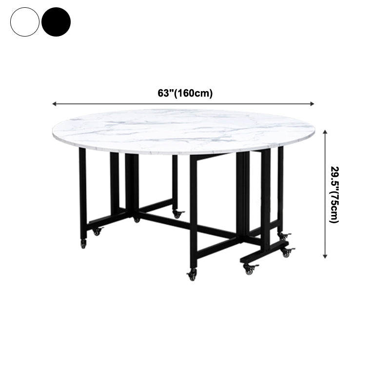 Mesa de comedor redonda Mesa base de caballete de estilo de mediados de siglo para el comedor