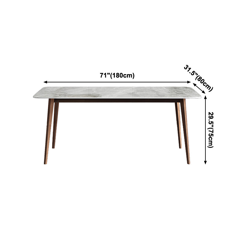 Mesa de comedor de piedra sinterizada Mesa rectangular de 4 patas de mediados de siglo para comedor