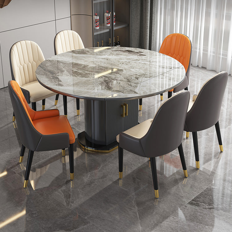 Glam gesinterde stenen tafel ronde vorm standaard eettafel voor keuken
