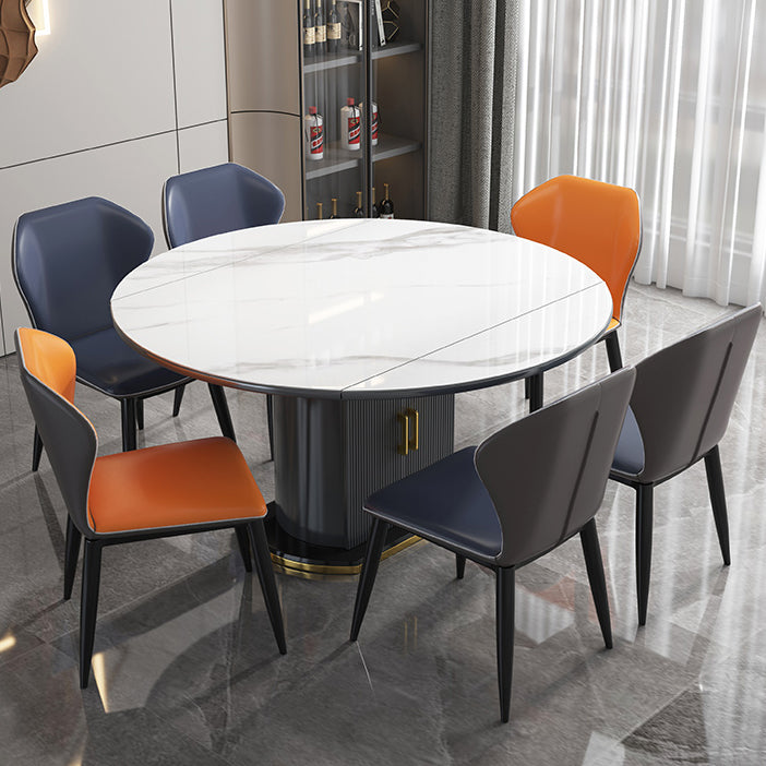 Glam gesinterde stenen tafel ronde vorm standaard eettafel voor keuken