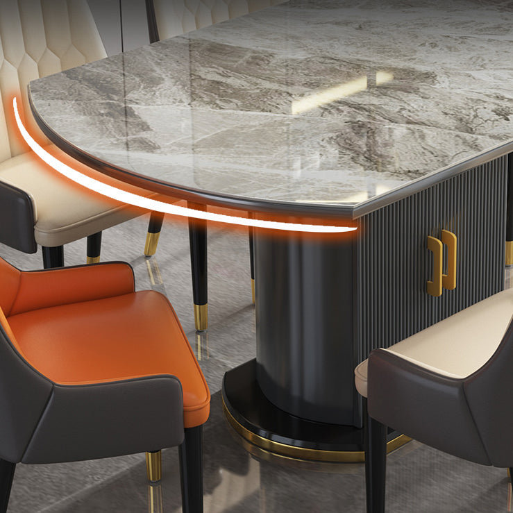 Glam gesinterde stenen tafel ronde vorm standaard eettafel voor keuken