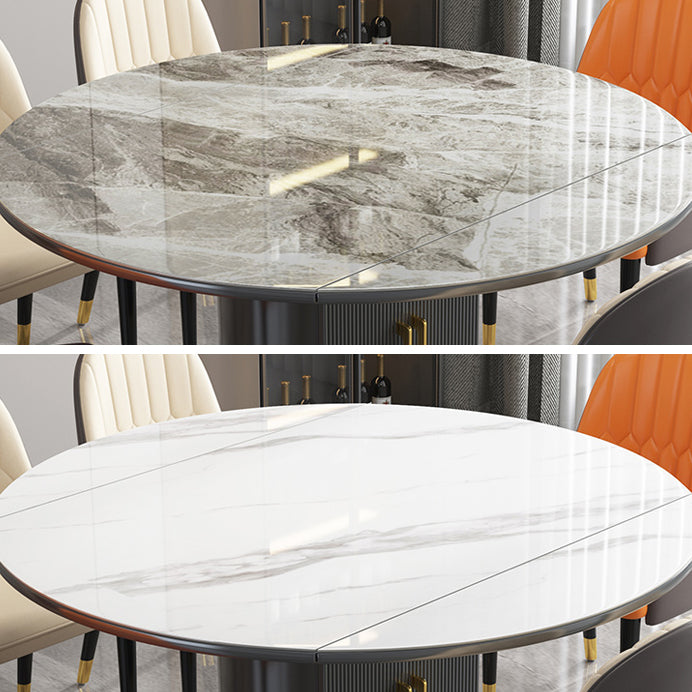 Glam gesinterde stenen tafel ronde vorm standaard eettafel voor keuken