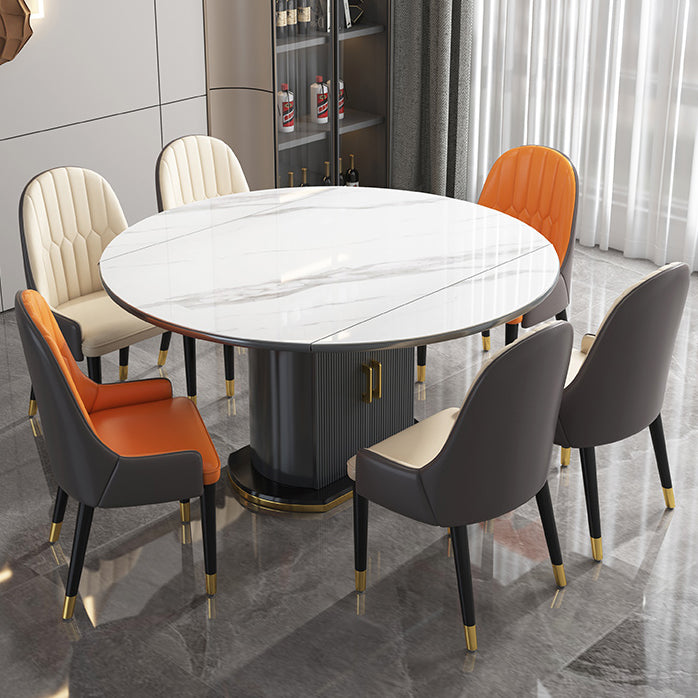 Glam gesinterde stenen tafel ronde vorm standaard eettafel voor keuken