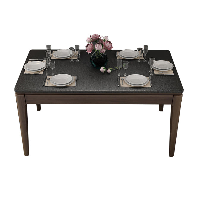 Sintered Stone Dining Table Mid-Century Modern Style 4 Legs Base Table for Dining Room